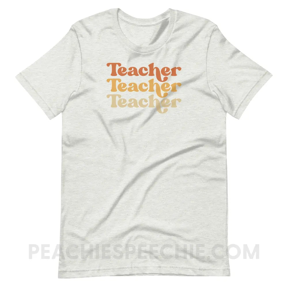 Earthy Teacher Premium Soft Tee - Ash / S - T-Shirt peachiespeechie.com