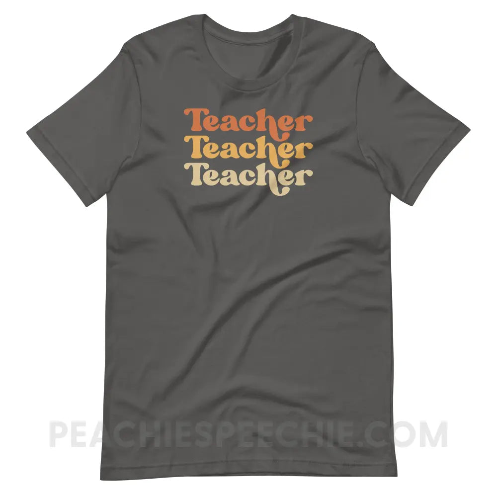 Earthy Teacher Premium Soft Tee - Asphalt / S - T-Shirt peachiespeechie.com