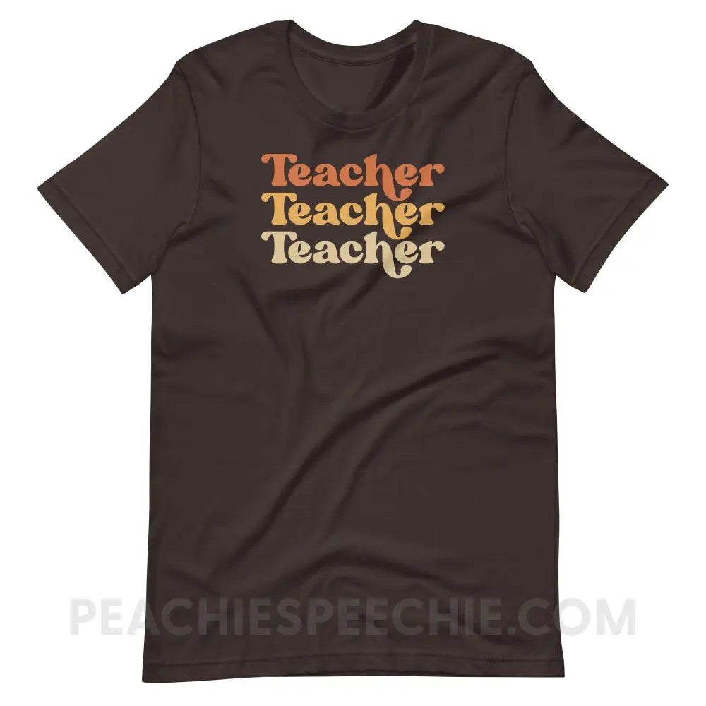 Earthy Teacher Premium Soft Tee - Brown / S - T-Shirt peachiespeechie.com