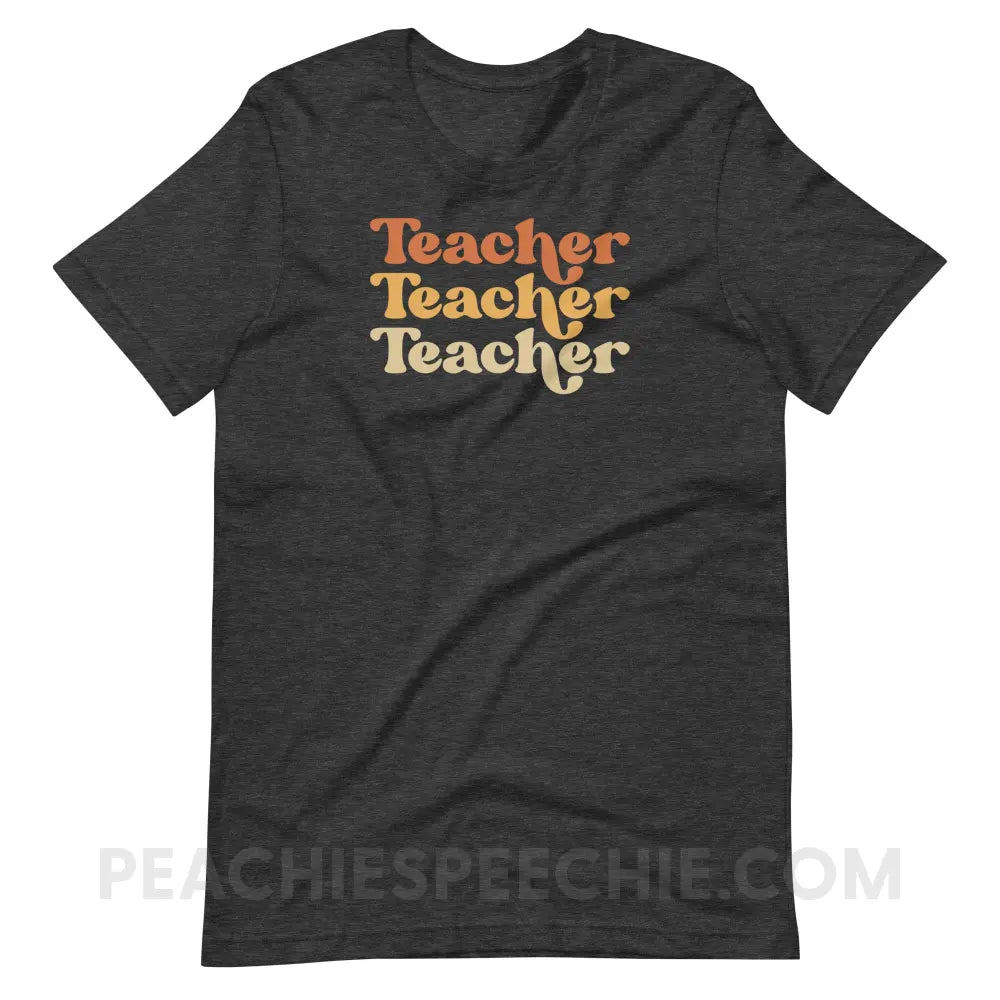 Earthy Teacher Premium Soft Tee - Dark Grey Heather / S - T-Shirt peachiespeechie.com