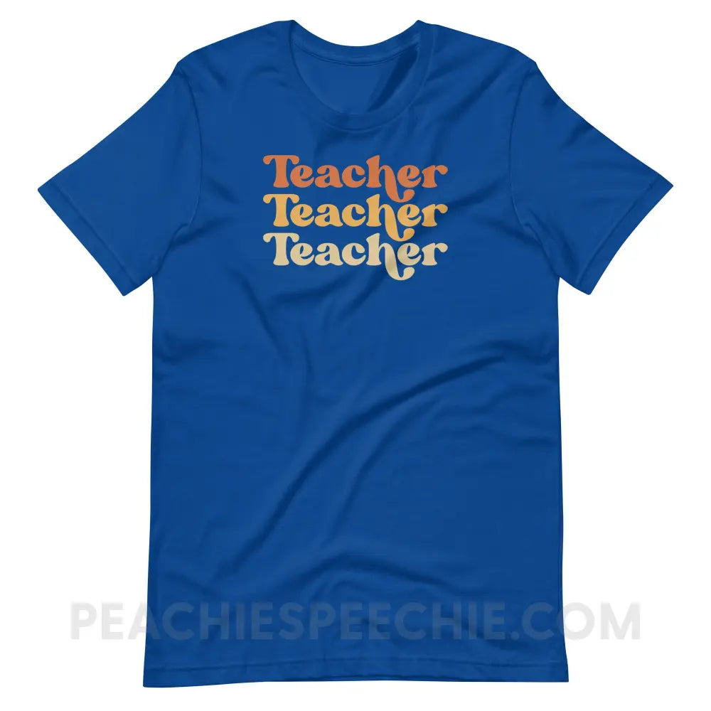 Earthy Teacher Premium Soft Tee - True Royal / S - T-Shirt peachiespeechie.com