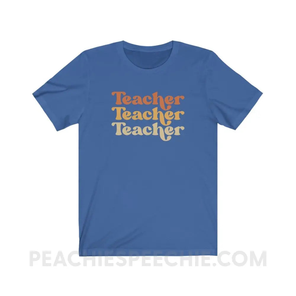 Earthy Teacher Premium Soft Tee - True Royal / S - T-Shirt peachiespeechie.com