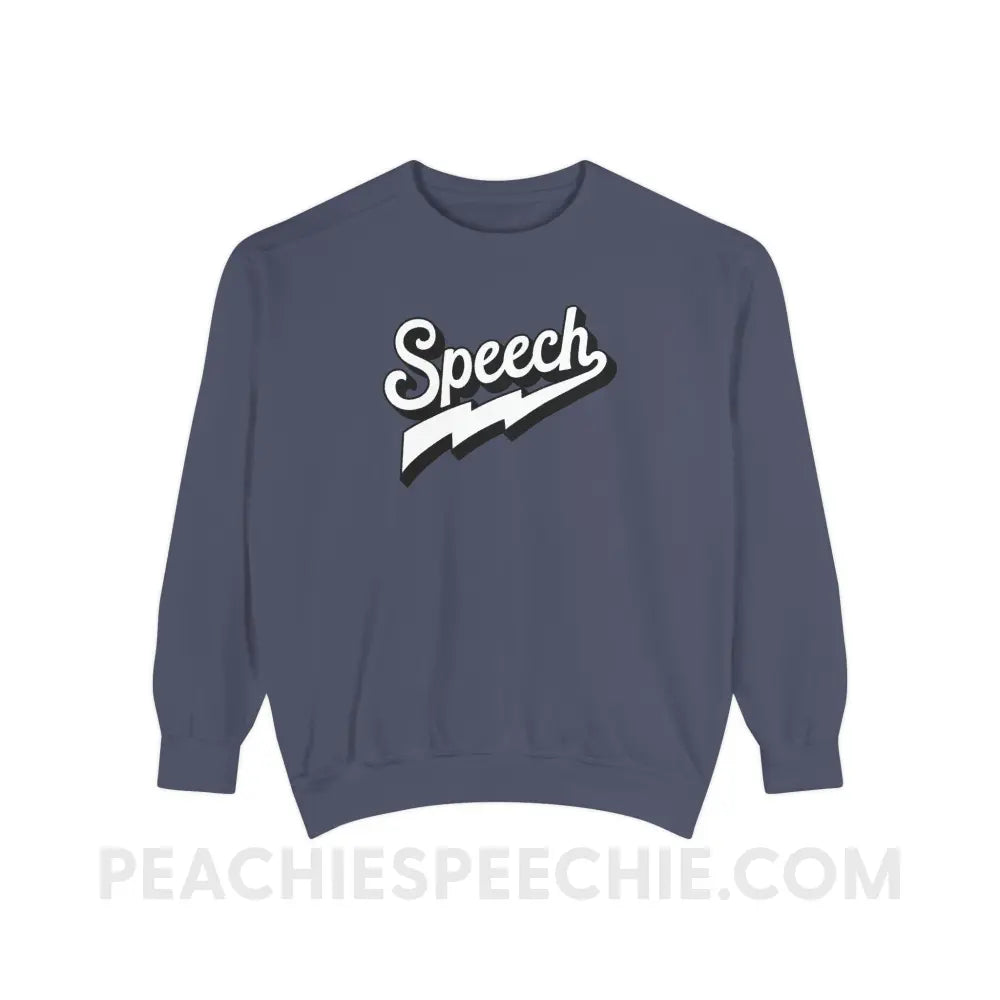 Electrifying Speech Comfort Colors Crewneck - Denim / S - Sweatshirt peachiespeechie.com