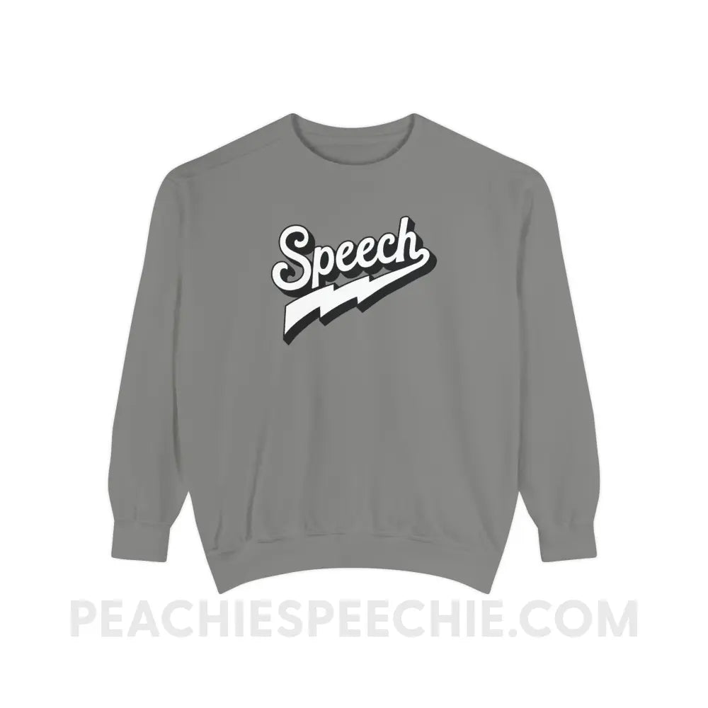 Electrifying Speech Comfort Colors Crewneck - Grey / S - Sweatshirt peachiespeechie.com