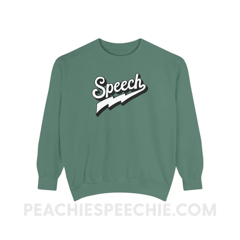 Electrifying Speech Comfort Colors Crewneck - Light Green / S - Sweatshirt peachiespeechie.com