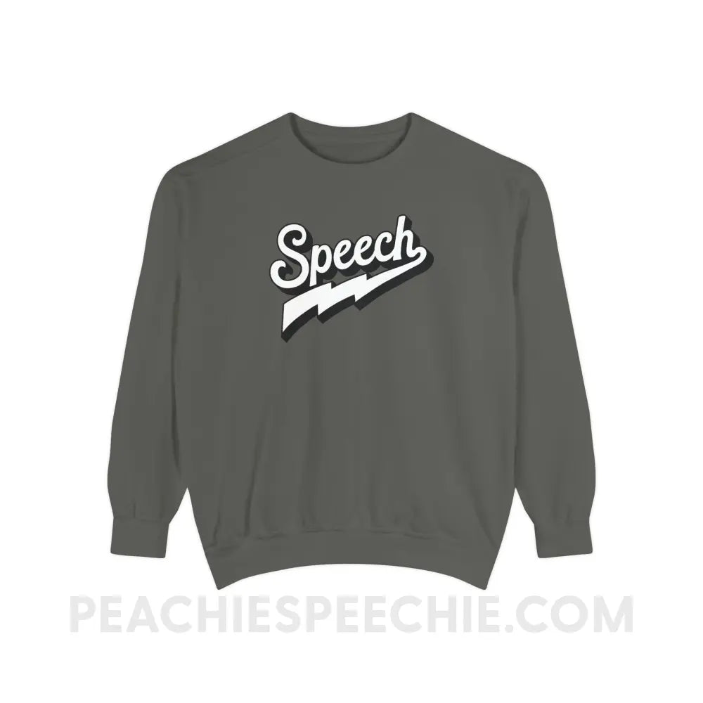 Electrifying Speech Comfort Colors Crewneck - Pepper / S - Sweatshirt peachiespeechie.com