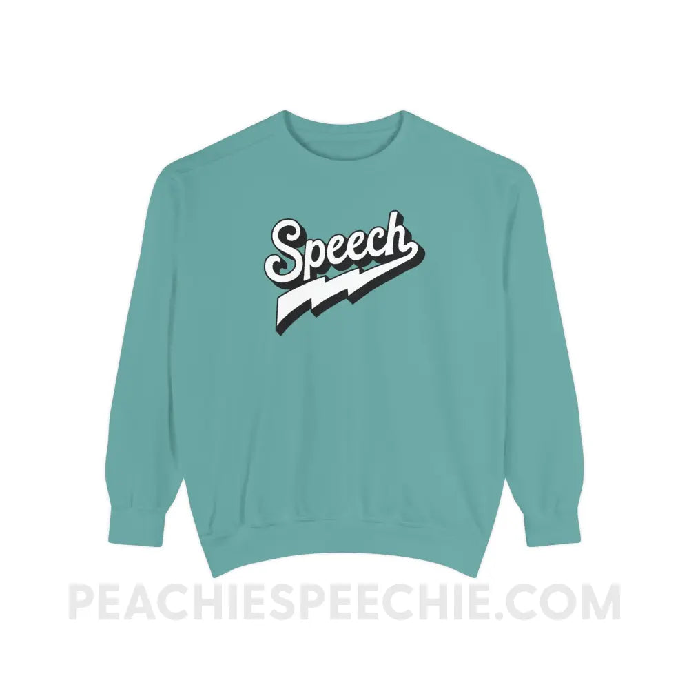 Electrifying Speech Comfort Colors Crewneck - Seafoam / S - Sweatshirt peachiespeechie.com