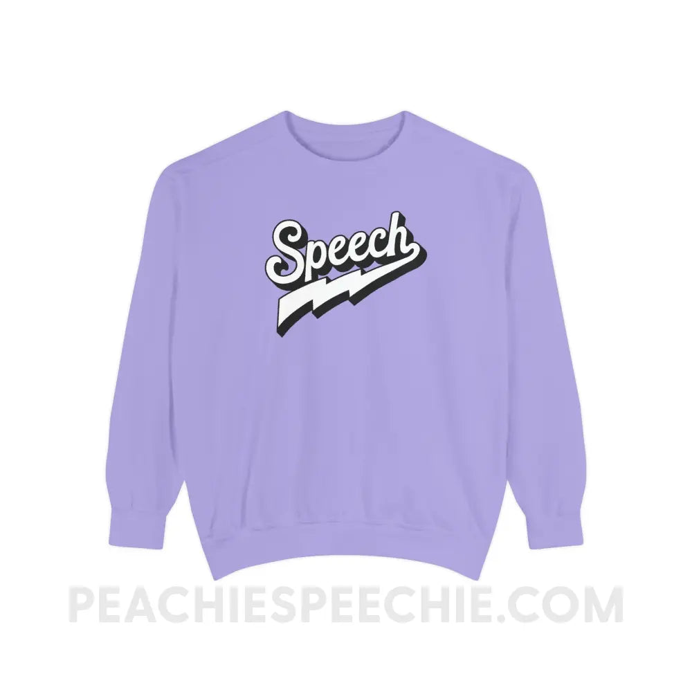 Electrifying Speech Comfort Colors Crewneck - Violet / S - Sweatshirt peachiespeechie.com