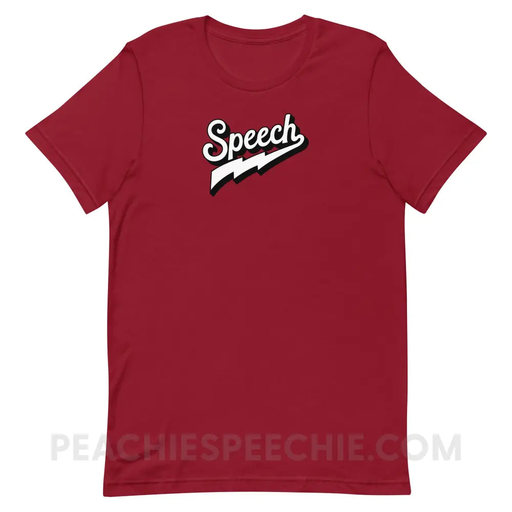 Electrifying Speech Premium Soft Tee - Cardinal / S - peachiespeechie.com