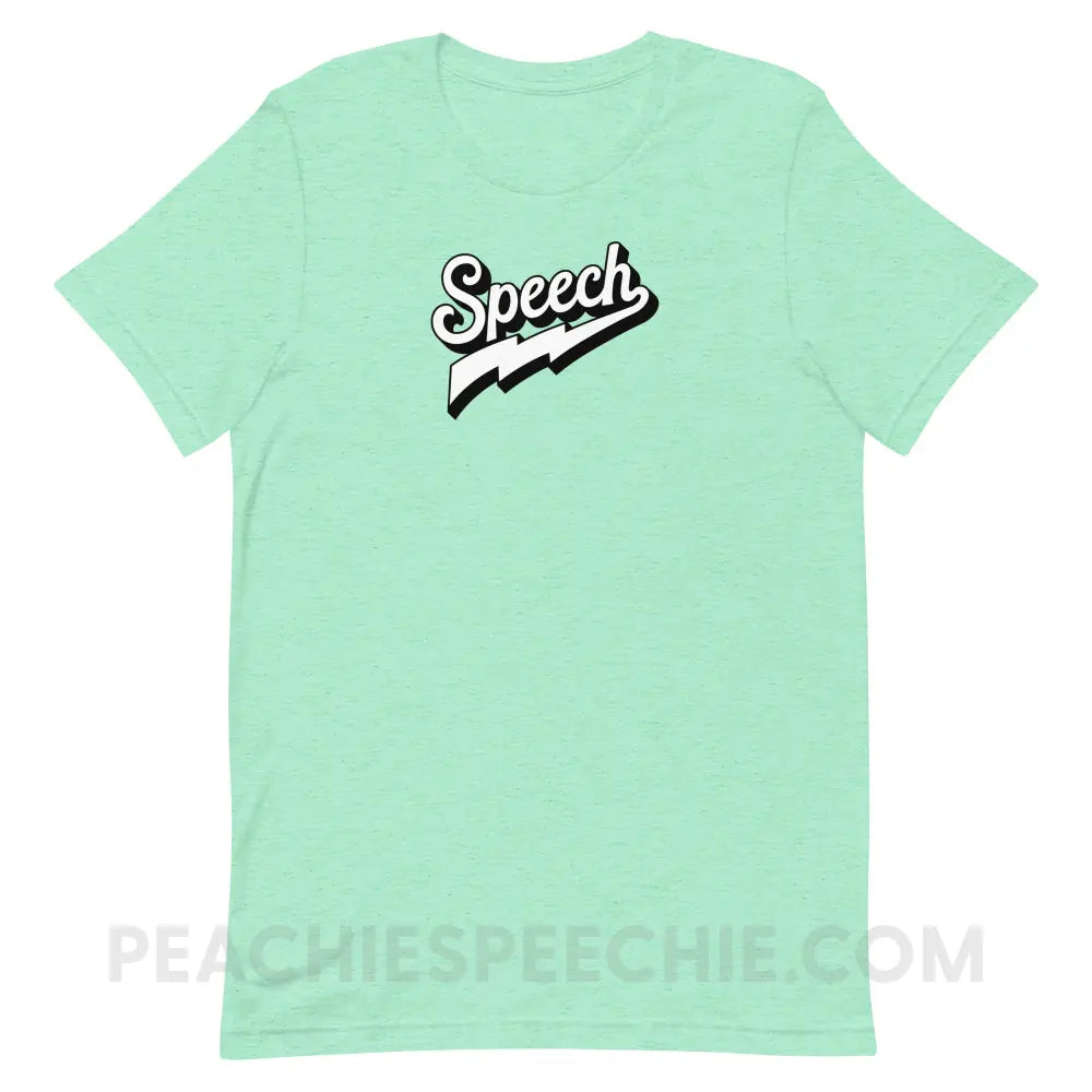 Electrifying Speech Premium Soft Tee - Heather Mint / S - peachiespeechie.com