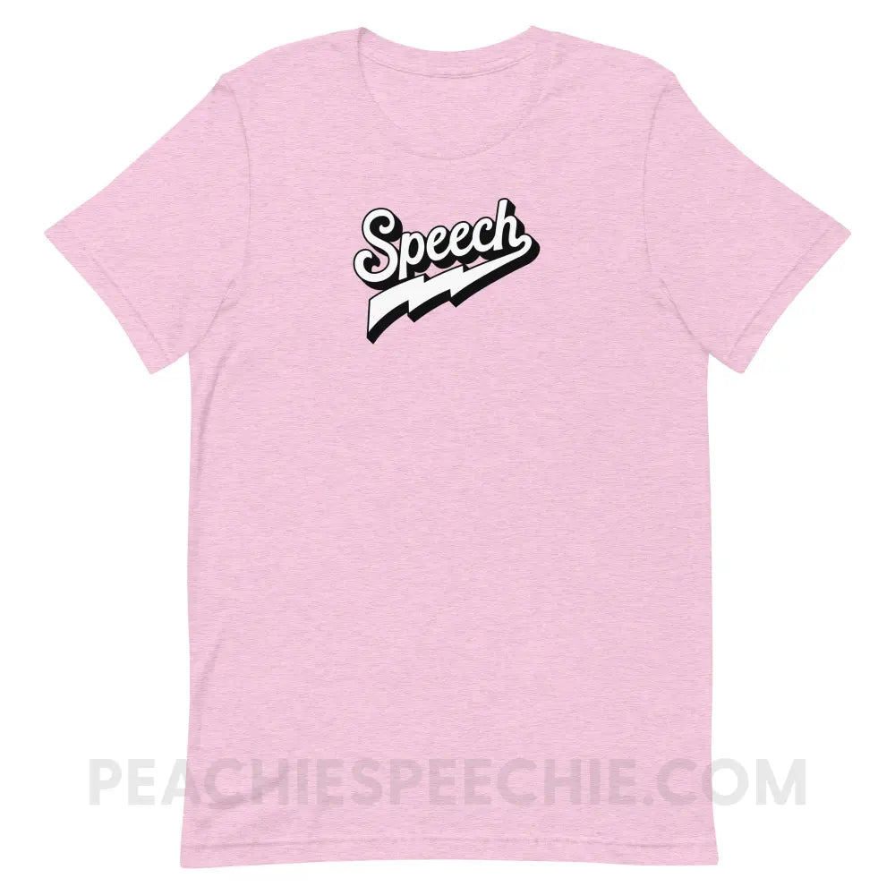 Electrifying Speech Premium Soft Tee - Heather Prism Lilac / S - peachiespeechie.com