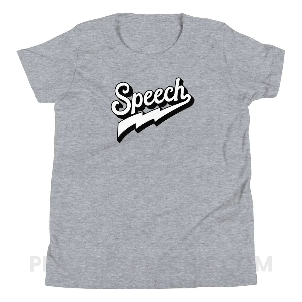 Electrifying Speech Premium Youth Tee - Athletic Heather / S - peachiespeechie.com