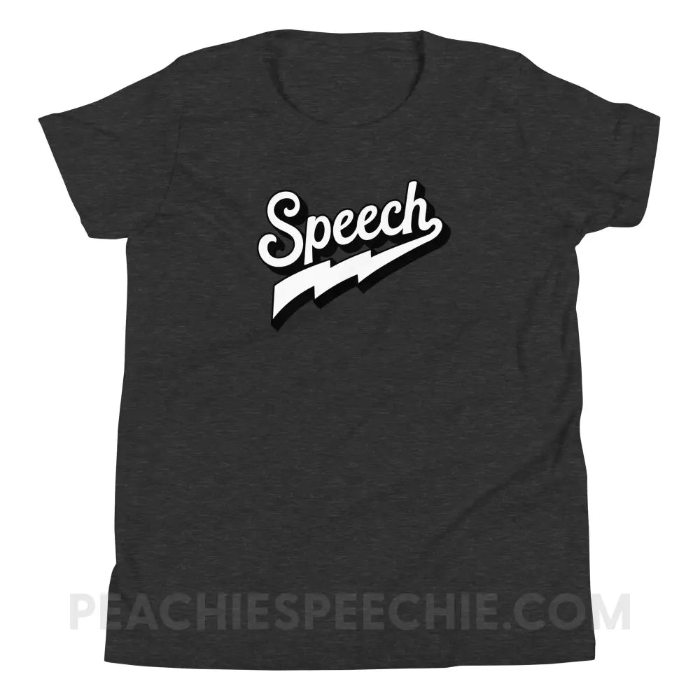 Electrifying Speech Premium Youth Tee - Dark Grey Heather / S - peachiespeechie.com