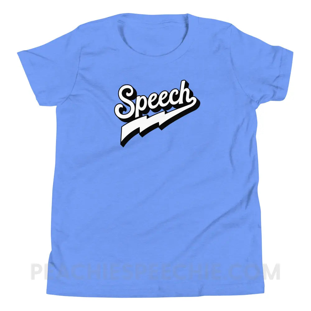 Electrifying Speech Premium Youth Tee - Heather Columbia Blue / S - peachiespeechie.com