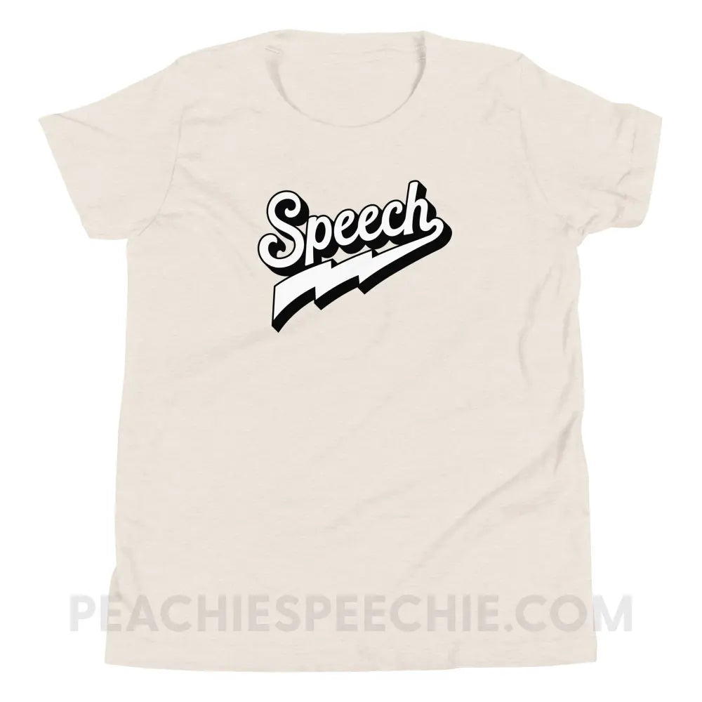 Electrifying Speech Premium Youth Tee - Heather Dust / S - peachiespeechie.com