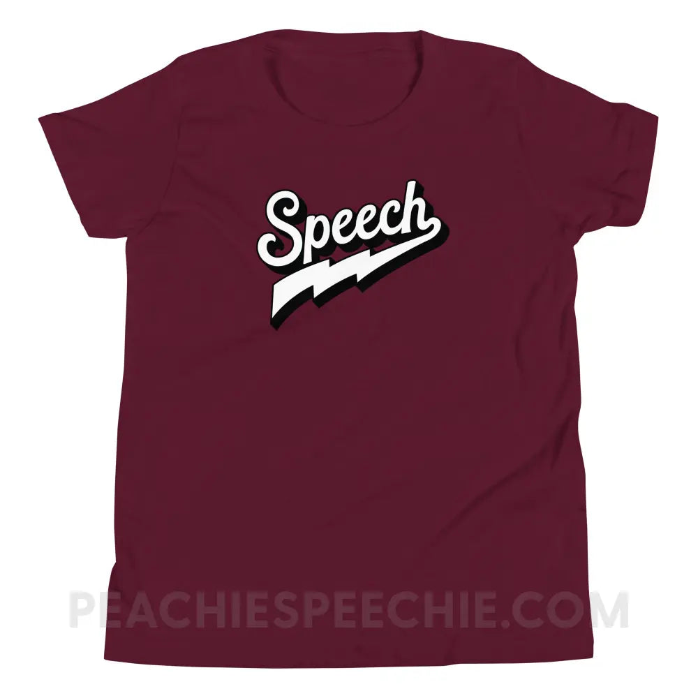 Electrifying Speech Premium Youth Tee - Maroon / S - peachiespeechie.com