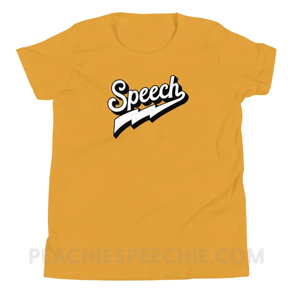 Electrifying Speech Premium Youth Tee - Mustard / S - peachiespeechie.com