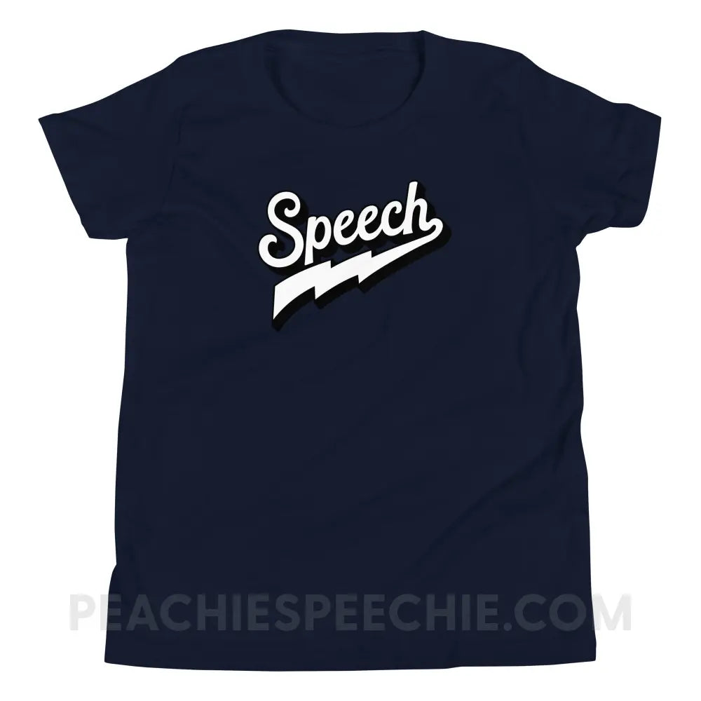 Electrifying Speech Premium Youth Tee - Navy / S - peachiespeechie.com