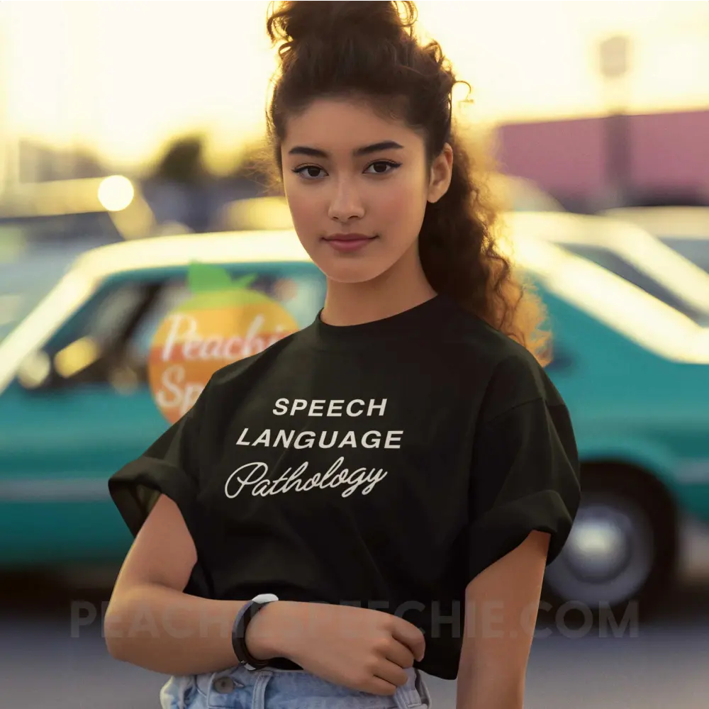 Elegant Speech Language Pathology Comfort Colors Tee - Black / S - peachiespeechie.com