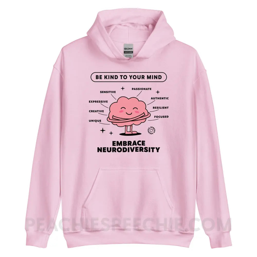 Embrace Neurodiversity Brain Classic Hoodie - Light Pink / S peachiespeechie.com