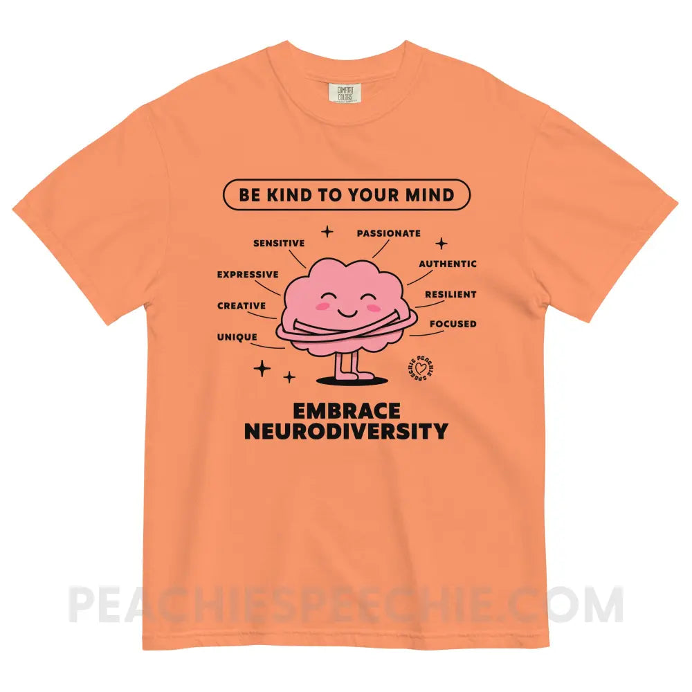 Embrace Neurodiversity Brain Comfort Colors Tee - Terracotta / S - peachiespeechie.com