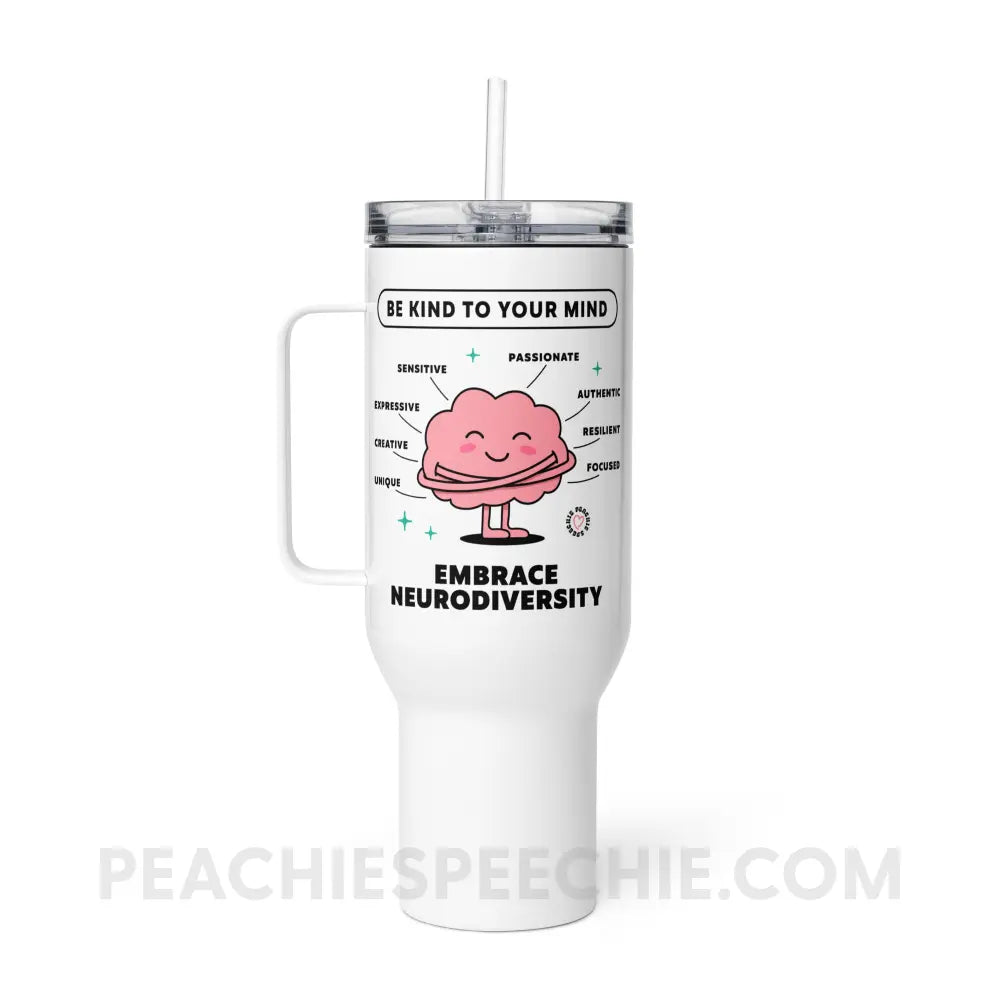 Embrace Neurodiversity Brain Travel Mug - 40 oz - peachiespeechie.com