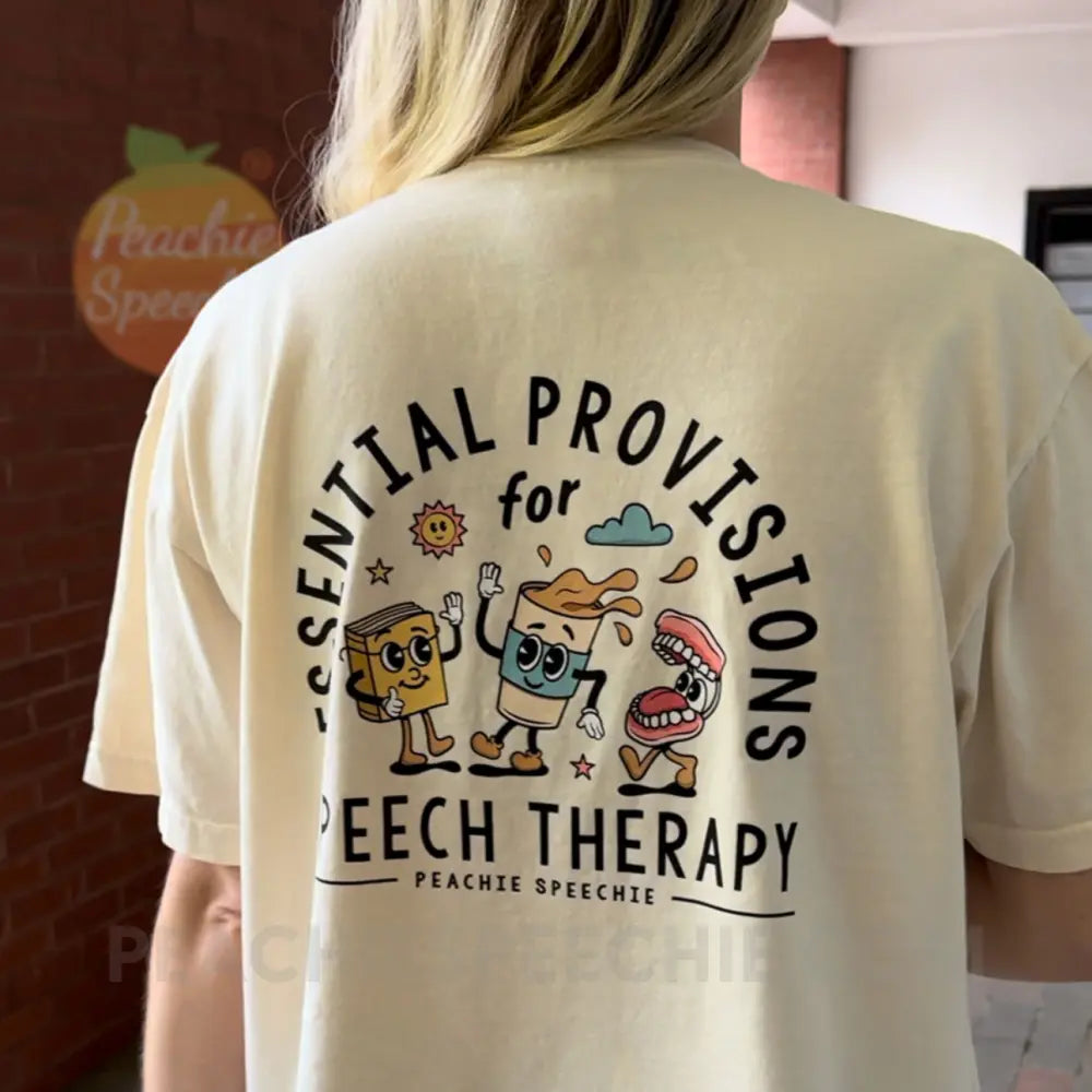 Essential Provisions for Speech Therapy Comfort Colors Boxy Tee - Ivory / S - T-Shirt peachiespeechie.com