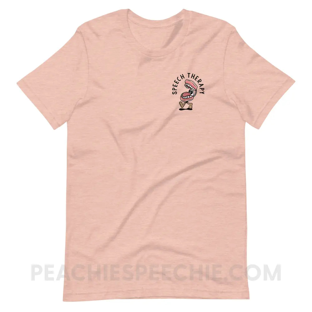 Essential Provisions for Speech Therapy Premium Soft Tee - Heather Prism Peach / S - peachiespeechie.com