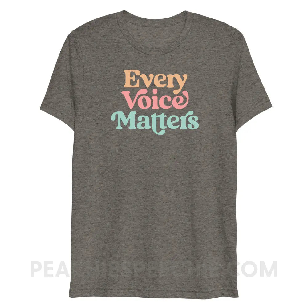 Every Voice Matters Tri-Blend Tee - Grey Triblend / XS - peachiespeechie.com