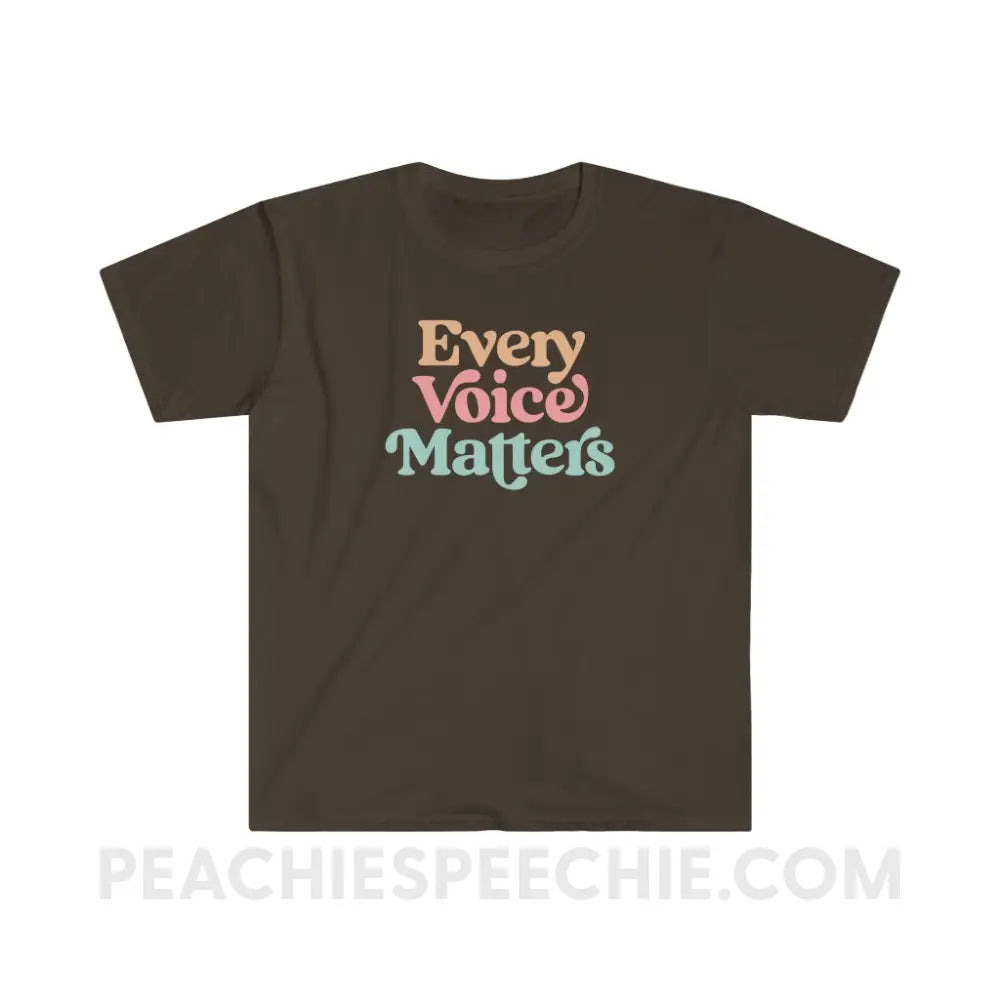 Every Voice Matters Classic Tee - Dark Chocolate / S - T-Shirt peachiespeechie.com