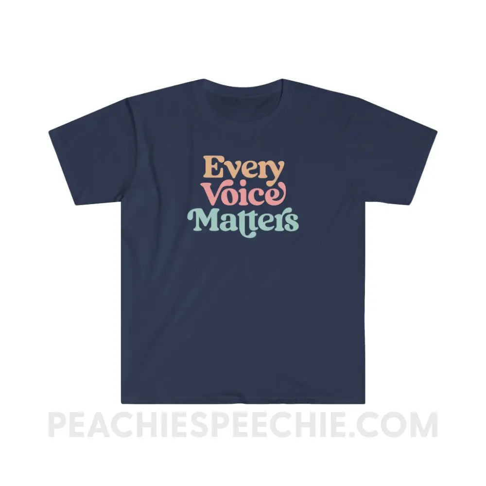 Every Voice Matters Classic Tee - Navy / S - T-Shirt peachiespeechie.com