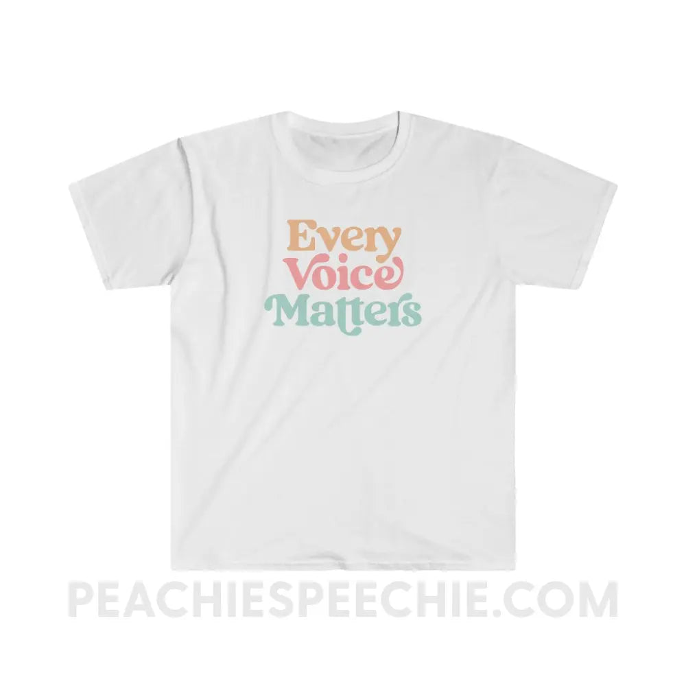 Every Voice Matters Classic Tee - White / S - T-Shirt peachiespeechie.com