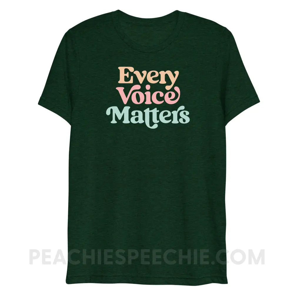 Every Voice Matters Tri-Blend Tee - Emerald Triblend / XS - peachiespeechie.com