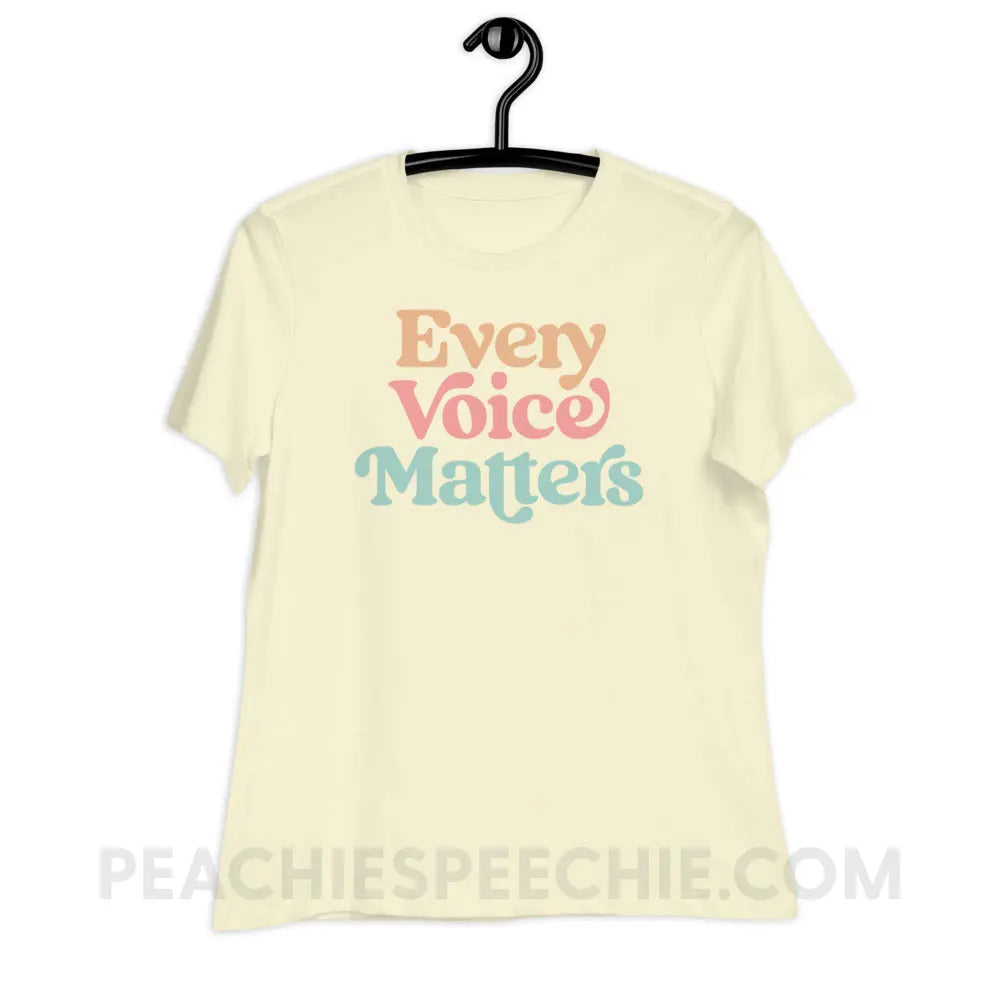 Every Voice Matters Women’s Relaxed Tee - Citron / S peachiespeechie.com