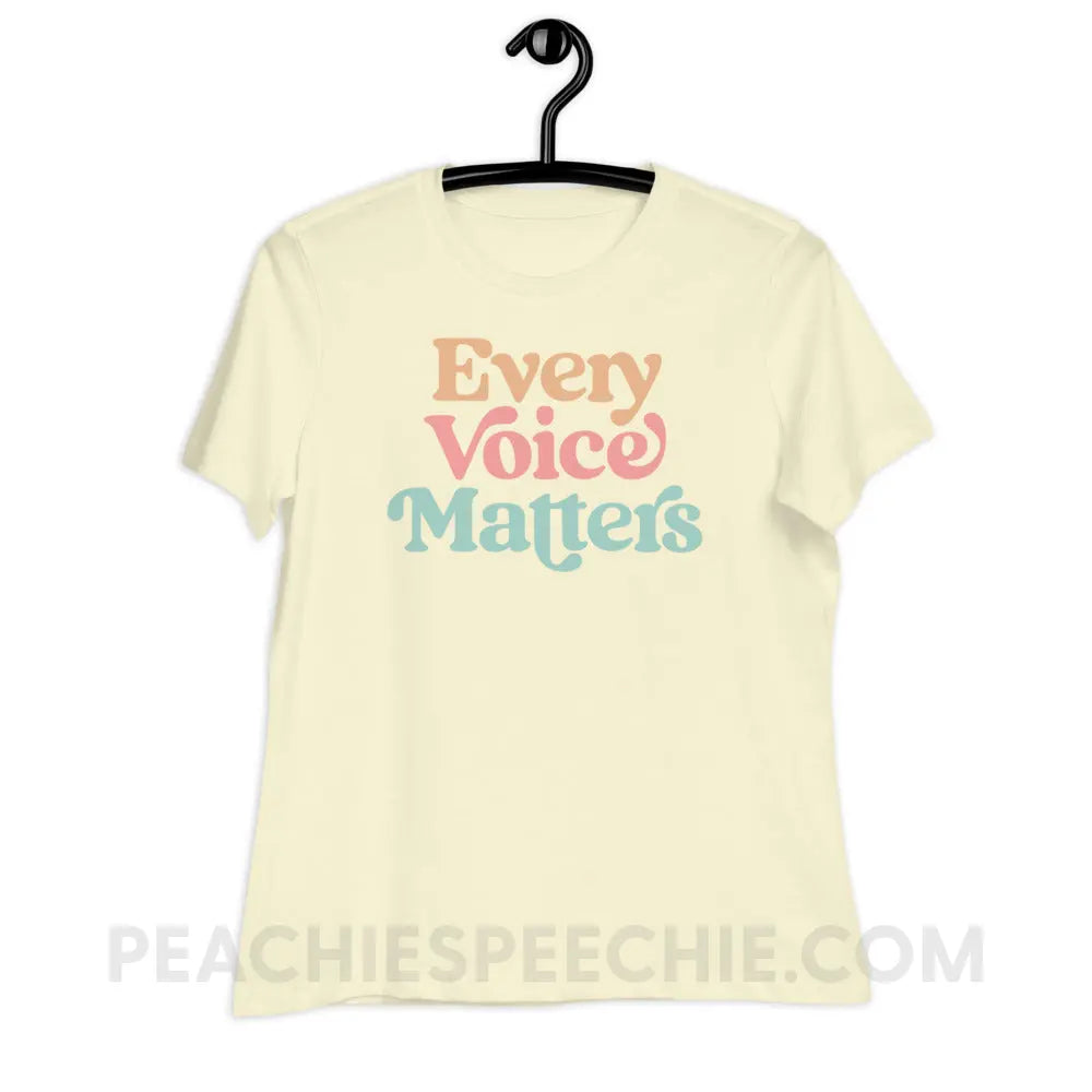 Every Voice Matters Women’s Relaxed Tee - Citron / S - peachiespeechie.com