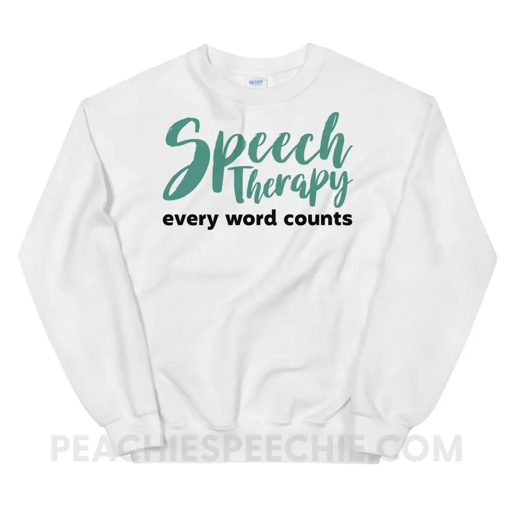 Every Word Counts Classic Sweatshirt - White / S Hoodies & Sweatshirts peachiespeechie.com