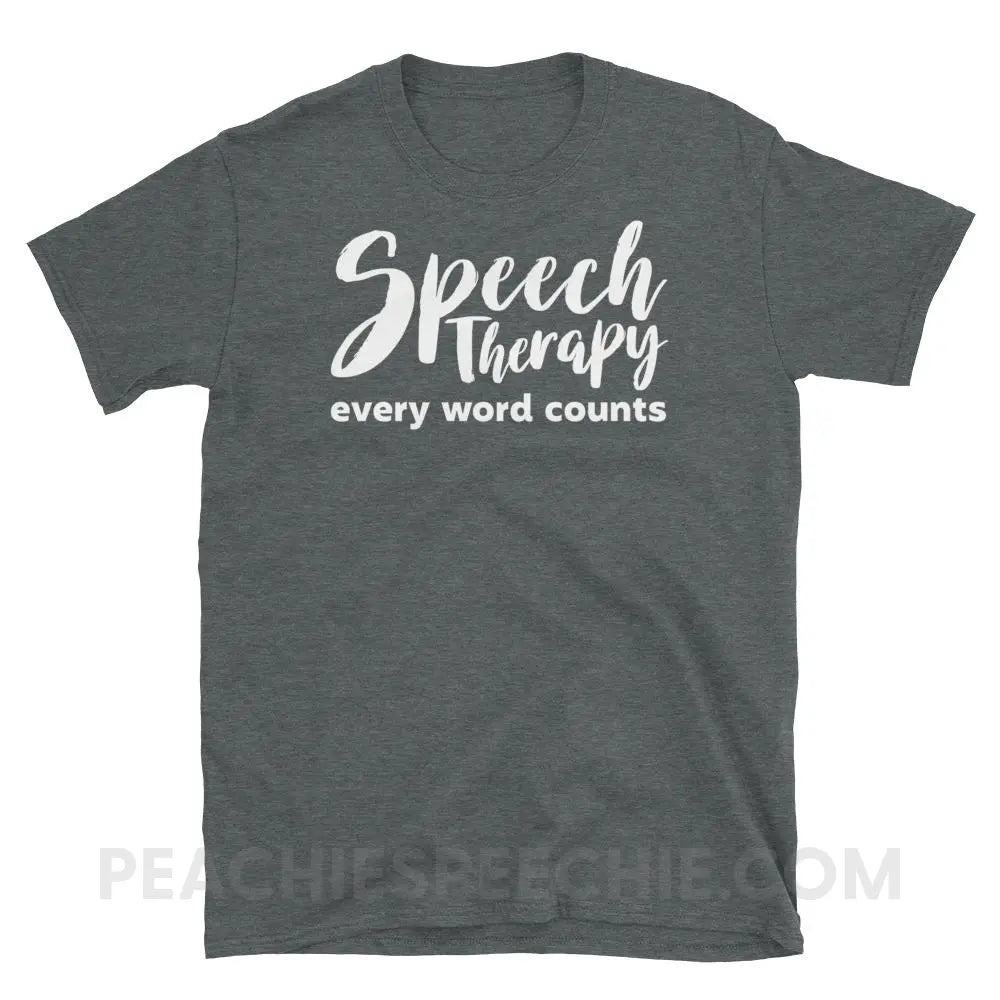 Every Word Counts Classic Tee - Dark Heather / S - T-Shirts & Tops peachiespeechie.com