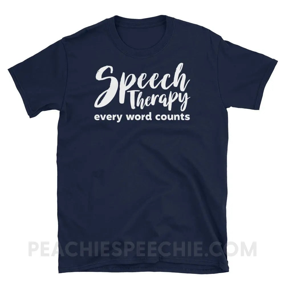 Every Word Counts Classic Tee - Navy / S - T-Shirts & Tops peachiespeechie.com