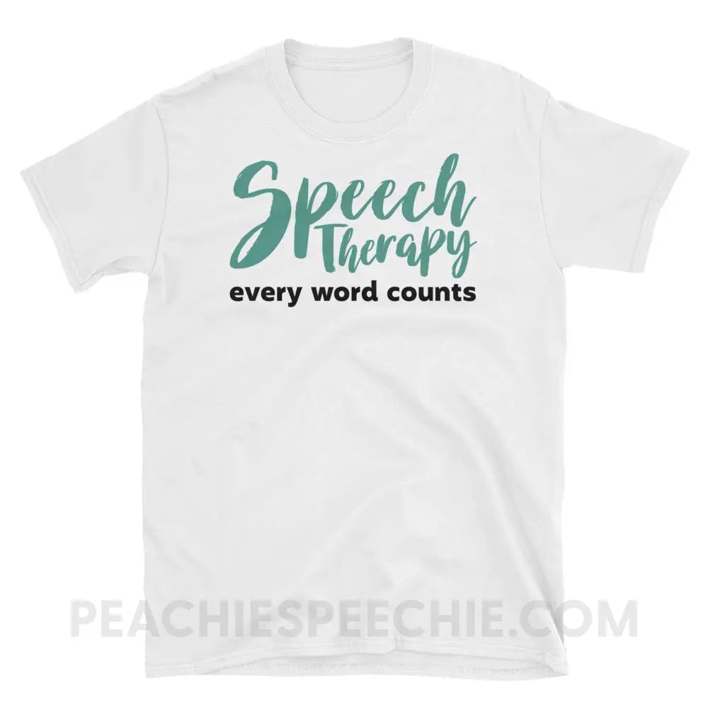 Every Word Counts Classic Tee - White / S - T-Shirts & Tops peachiespeechie.com