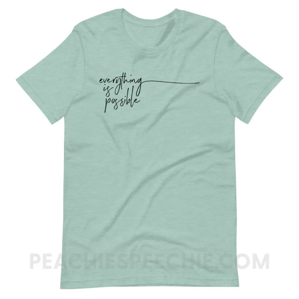 Everything is Possible Premium Soft Tee - Heather Prism Dusty Blue / XS - T-Shirts & Tops peachiespeechie.com
