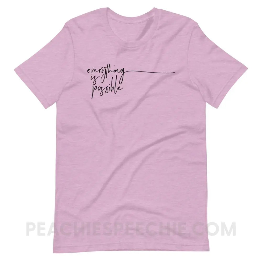 Everything is Possible Premium Soft Tee - Heather Prism Lilac / XS - T-Shirts & Tops peachiespeechie.com