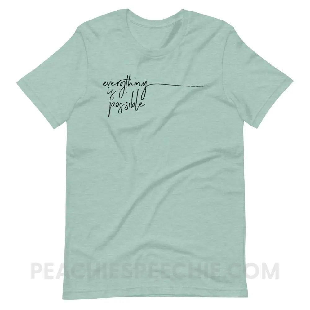 Everything is Possible Premium Soft Tee - Heather Prism Dusty Blue / XS - T-Shirts & Tops peachiespeechie.com