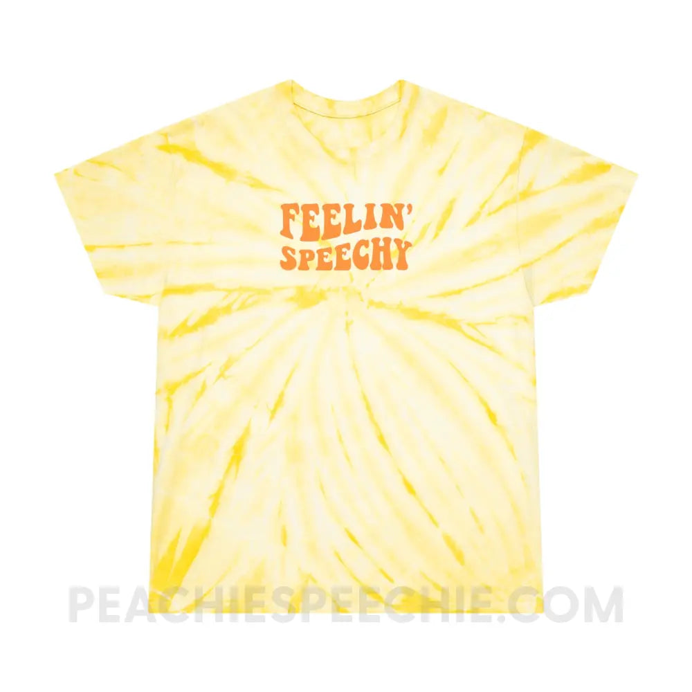 Feelin’ Speechy Tie-Dye Tee - Pale Yellow / S - T-Shirt peachiespeechie.com