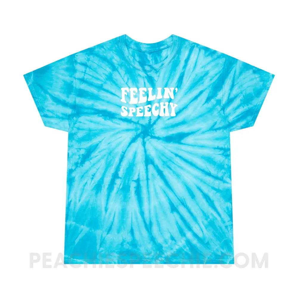Feelin’ Speechy Tie-Dye Tee - Turquoise / S - T-Shirt peachiespeechie.com