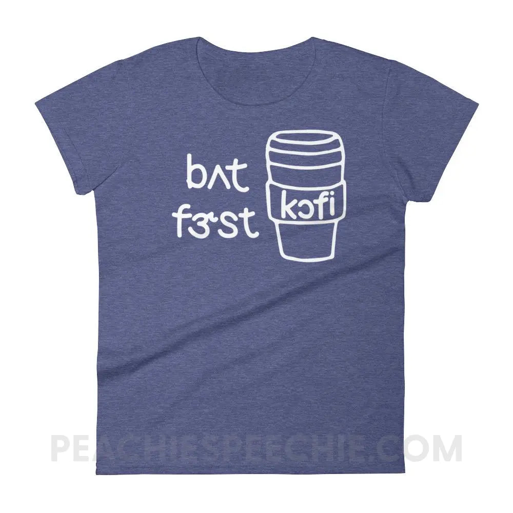 But First Coffee IPA Women’s Trendy Tee - Heather Blue / S T-Shirts & Tops peachiespeechie.com