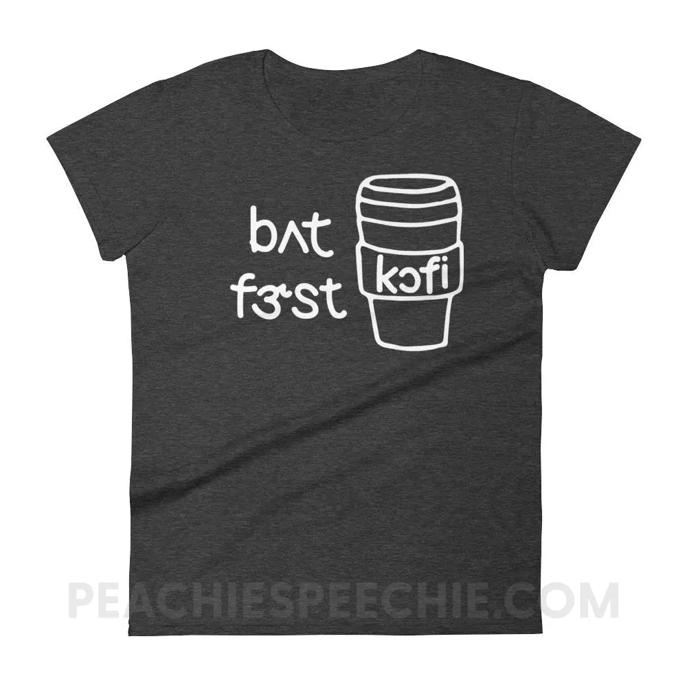 But First Coffee IPA Women’s Trendy Tee - Heather Dark Grey / S T-Shirts & Tops peachiespeechie.com