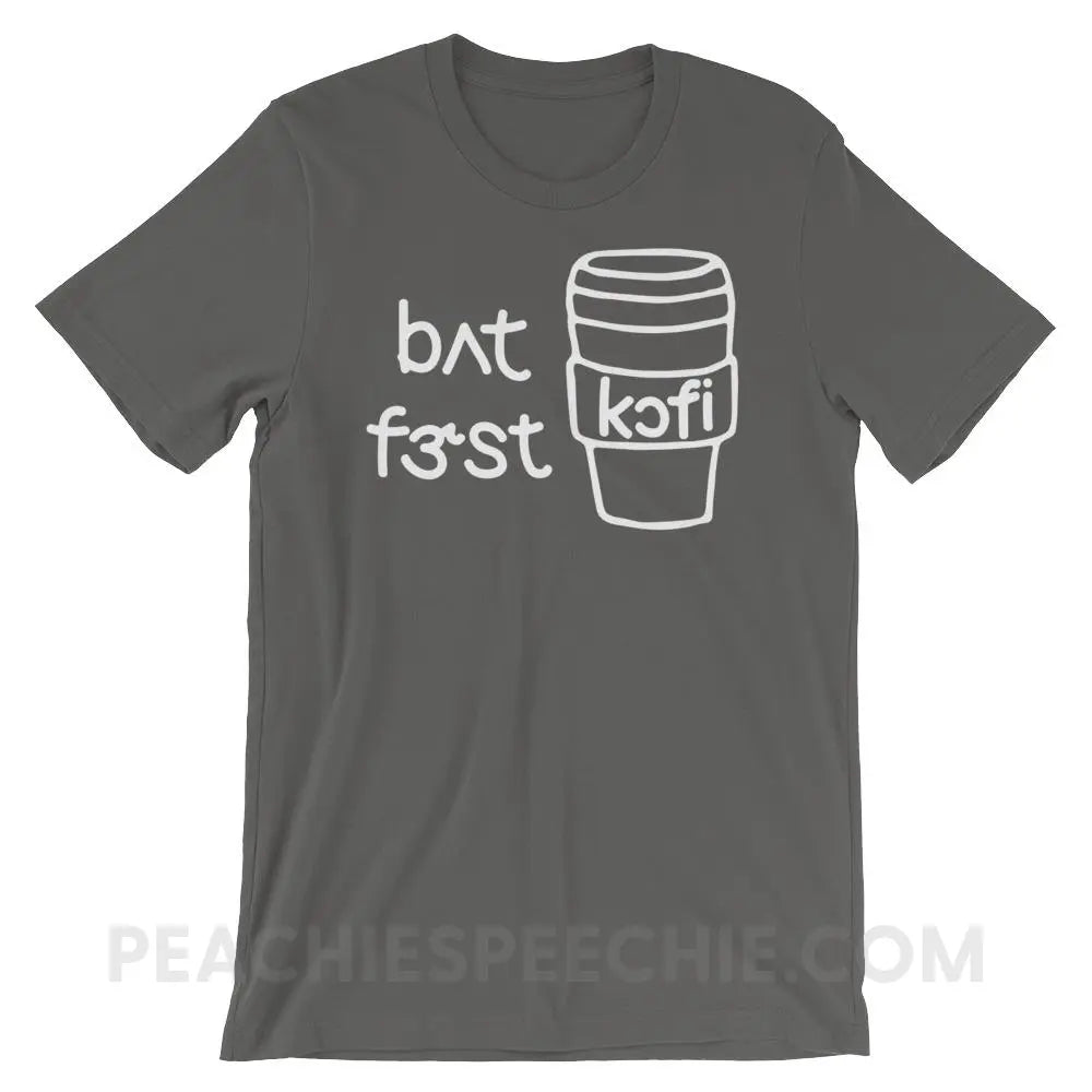 But First Coffee IPA Premium Soft Tee - Asphalt / S - T-Shirts & Tops peachiespeechie.com