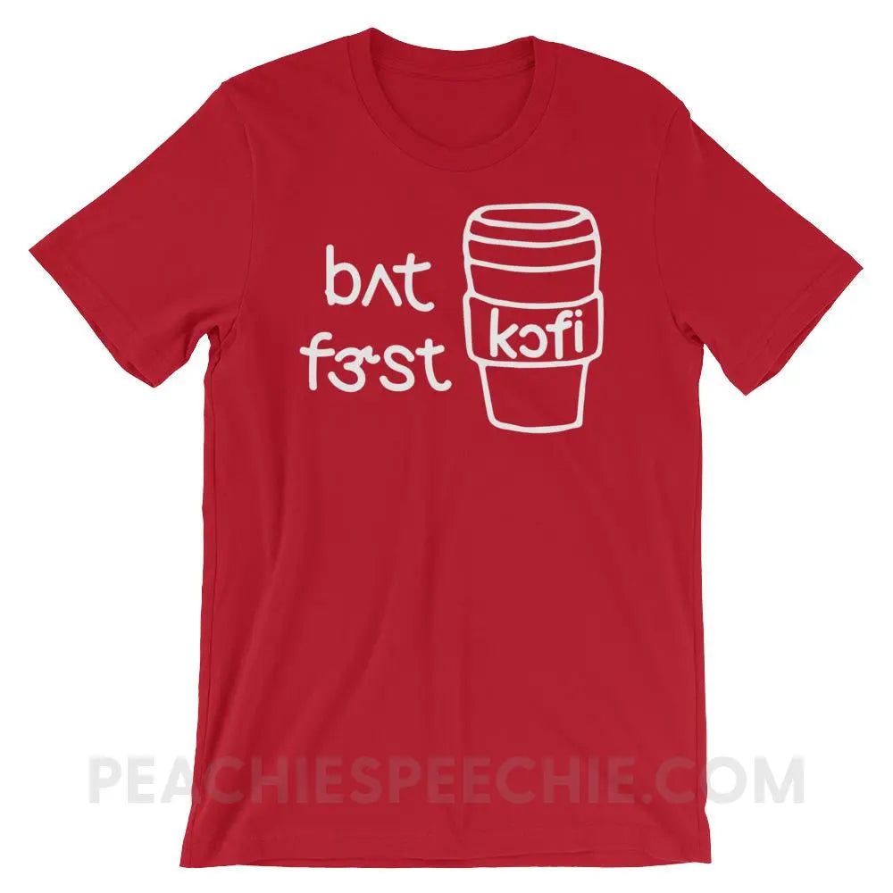 But First Coffee IPA Premium Soft Tee - Red / S - T-Shirts & Tops peachiespeechie.com