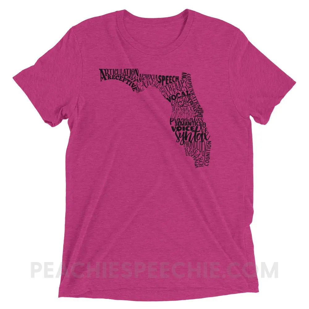 Florida SLP Tri-Blend Tee - Berry Triblend / XS - T-Shirts & Tops peachiespeechie.com