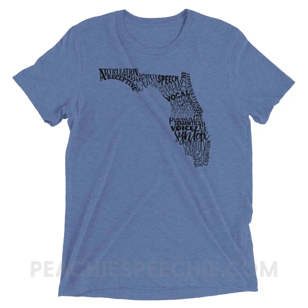 Florida SLP Tri-Blend Tee - Blue Triblend / XS - T-Shirts & Tops peachiespeechie.com
